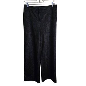 Rachel Zoe Black Silver Shimmer Wide Leg Party Night Out Pants Size 8